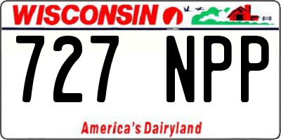 WI license plate 727NPP