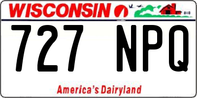 WI license plate 727NPQ