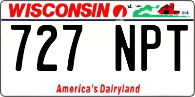WI license plate 727NPT