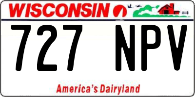 WI license plate 727NPV