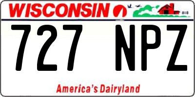 WI license plate 727NPZ