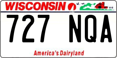 WI license plate 727NQA