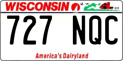 WI license plate 727NQC