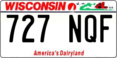 WI license plate 727NQF