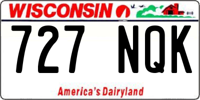 WI license plate 727NQK