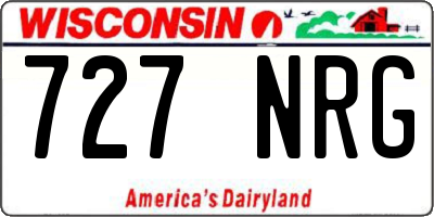 WI license plate 727NRG