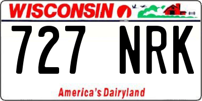 WI license plate 727NRK