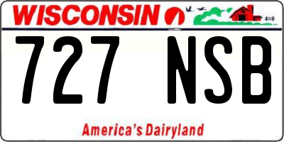 WI license plate 727NSB
