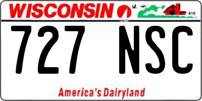 WI license plate 727NSC
