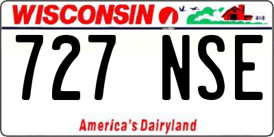 WI license plate 727NSE