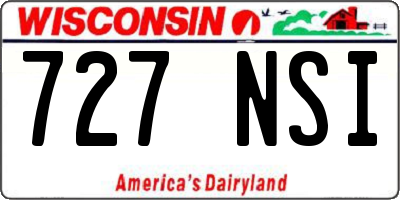 WI license plate 727NSI