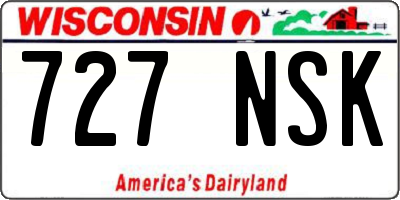 WI license plate 727NSK