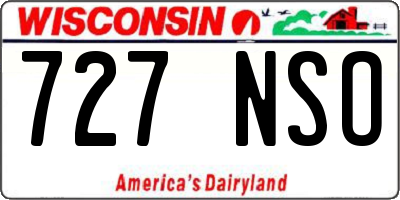 WI license plate 727NSO