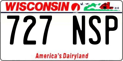 WI license plate 727NSP