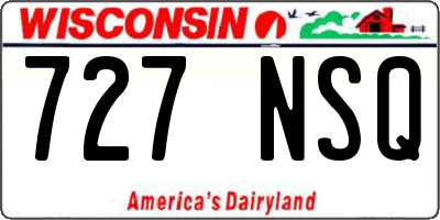 WI license plate 727NSQ