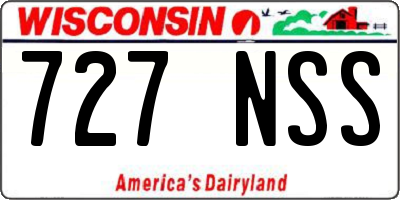 WI license plate 727NSS