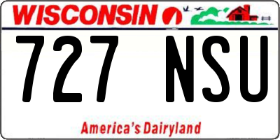 WI license plate 727NSU