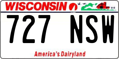 WI license plate 727NSW