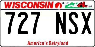 WI license plate 727NSX