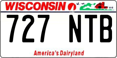 WI license plate 727NTB