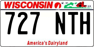 WI license plate 727NTH