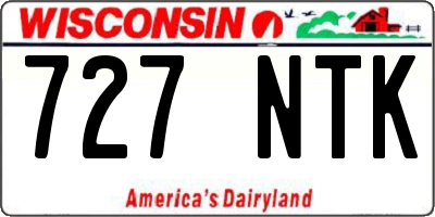 WI license plate 727NTK