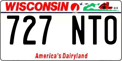 WI license plate 727NTO