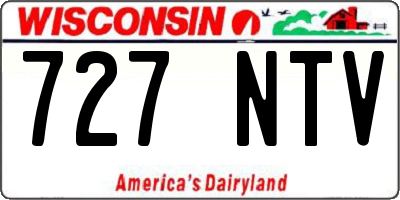 WI license plate 727NTV