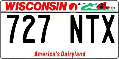WI license plate 727NTX