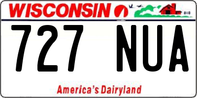 WI license plate 727NUA