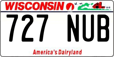 WI license plate 727NUB