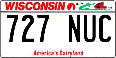 WI license plate 727NUC