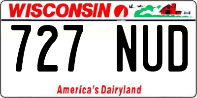 WI license plate 727NUD