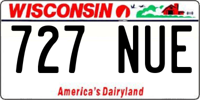 WI license plate 727NUE