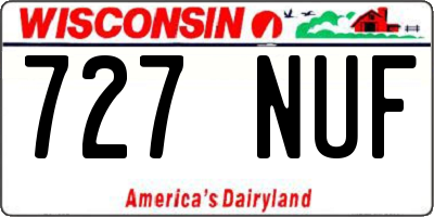 WI license plate 727NUF