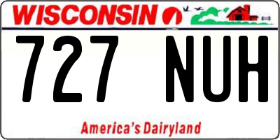 WI license plate 727NUH