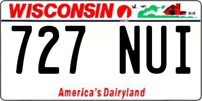 WI license plate 727NUI