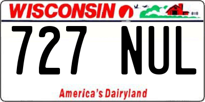 WI license plate 727NUL