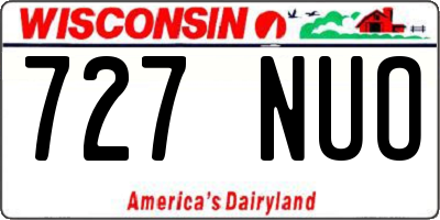 WI license plate 727NUO