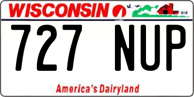 WI license plate 727NUP