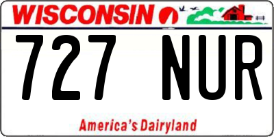 WI license plate 727NUR
