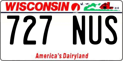 WI license plate 727NUS