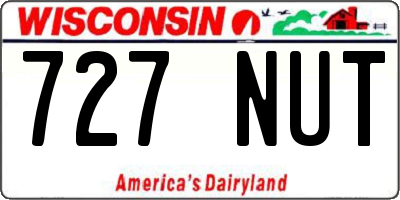 WI license plate 727NUT