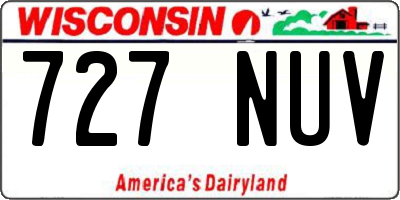 WI license plate 727NUV