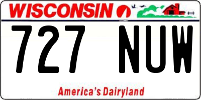 WI license plate 727NUW