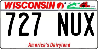 WI license plate 727NUX
