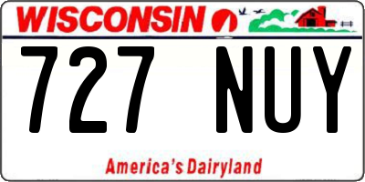 WI license plate 727NUY