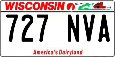 WI license plate 727NVA