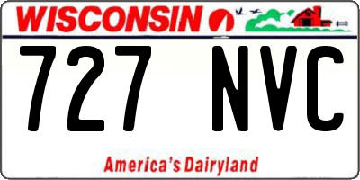 WI license plate 727NVC