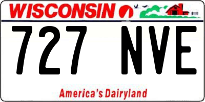 WI license plate 727NVE